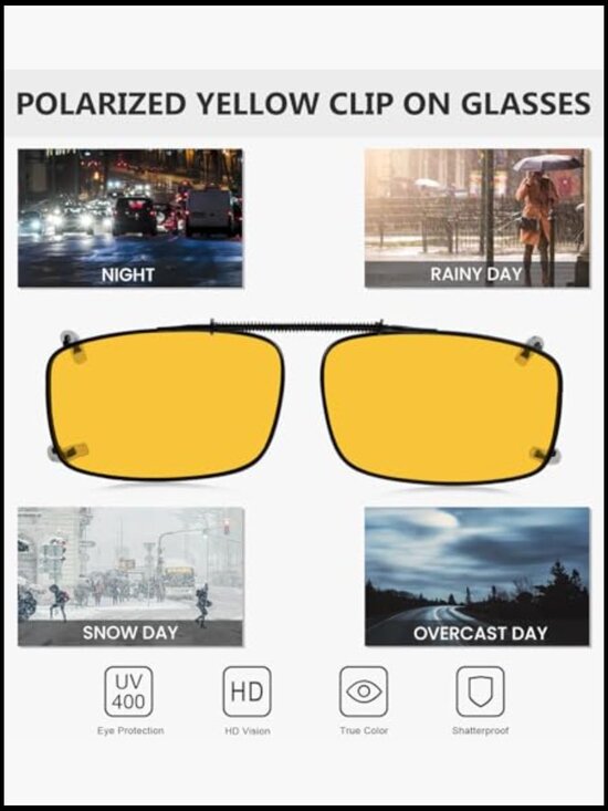 Metal Clip On Polarized Sunglasses UV Protection Scratch Resistant main image 5